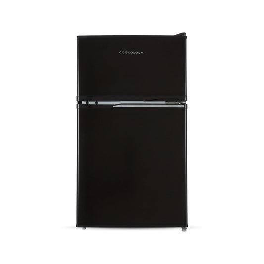 Cookology UCFF87BK 87L Under Counter Fridge Freezer, Black, 3-Star, LED