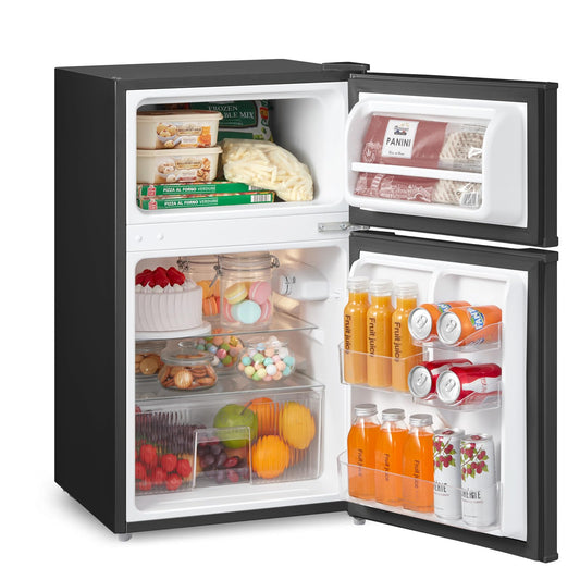 COMFEE' RCT87BL2(E) 87L Under Counter Fridge Freezer, Black, 2-Door